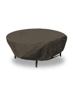 EK Patio Furniture Cover for Round Table, 18' Heavy-Duty Outdoor Table Cover with Wire Rope Hem, UV-Resistant Patio Table Protector for Garden, Deck, Backyard (Brown)