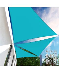 E&K Sunrise 16' x 16' x 16' Waterproof Sun Shade Sail Outdoor Triangle Canopy Shade Cover UV Block with Hardware Kit for Pergola Patio Backyard Garden Deck (Turquoise)
