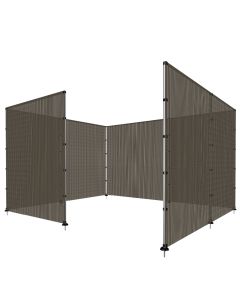 E&K Outdoor Privacy Screen Fence for Pool Dog Fencing Freestanding with Stainless Steel Poles on Concrete Deck Back Yard Fence Hollow Brown 6'x99'