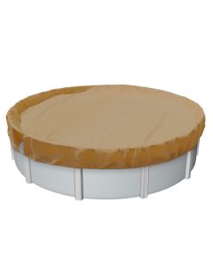 E&K 21' Round Pool Cover for 17' Above Ground Pools Winter Aboveground Round Swimming Pool Cover Safety Protection Tarp Heavy Duty, Sand