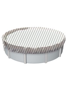 E&K 21' Round Pool Cover for 17' Above Ground Pools Winter Aboveground Round Swimming Pool Cover Safety Protection Tarp Heavy Duty, Grey White Stripe