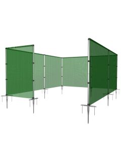 E&K Outdoor Fence Freestanding Backyard Patio Pool Barrier Mesh Warning Fence Fencing Garden Chicken Dog Fence Temporary Removable with Stainless Steel Poles Ground Spikes 4'x104' Green