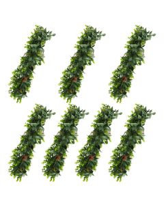 E&K 7 PCS Artificial Hanging Plants Faux Vines Leaf Decoration for Home Garden Office Indoor Outdoor Wedding Party (Dark Green Red)