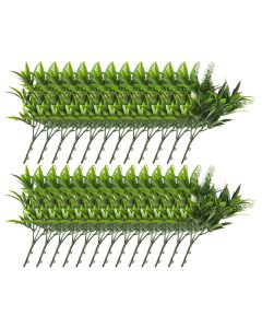 E&K 25 PCS Artificial Plants Faux Bushes Plant Decoration for Home Garden Wedding Party Indoor Outdoor (Green White)