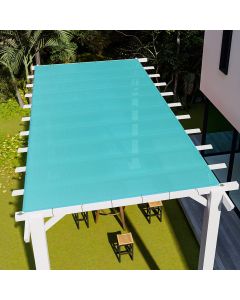 E&K Sunrise 12' x 40' Sun Shade Sail Straight Edge 240GSM Canopy Shade Cover with D-Ring Grommets UV Block for Outdoor Pergola Garden Patio Deck Backyard (Turquoise)