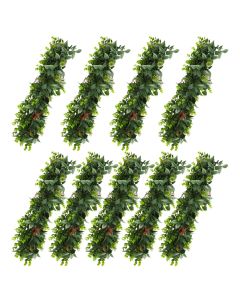 E&K 9 PCS Artificial Hanging Plants Faux Vines Leaf Decoration for Home Garden Office Indoor Outdoor Wedding Party (Dark Green Red)