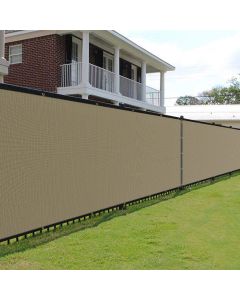 E&K Sunrise 5'x50' Privacy Fence Screen with Grommets, Outdoor Windscreen Fence Covering Privacy Screen UV Blockage for Backyard Garden Patio (Sand)