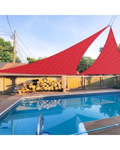 E&K Sunrise 24' x 24' x 24' Sun Shade Sail Triangle Canopy Shade Cover UV Block for Patio Backyard Garden Outdoor (Red)