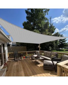 E&K Sunrise 14' x 21' Sun Shade Sail Rectangle Canopy Shade Cover UV Block for Patio Backyard Garden Outdoor (Gray)