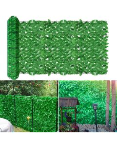 E&K Sunrise 58" x 196" Faux Laurel Leaf Privacy Fence Screen Artificial Leaves Hedge Fence Covering Wall Decoration Panels for Garden Backyard Porch Indoor Outdoor (Light Green)