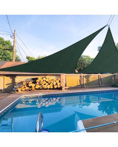 E&K Sunrise 24' x 24' x 24' Sun Shade Sail Triangle Canopy Shade Cover UV Block for Patio Backyard Garden Outdoor (Green)