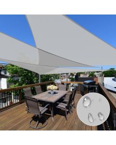 E&K Sunrise 1 Piece 24' x 24' x 24' Waterproof Sun Shade Sail Outdoor Triangle Canopy Shade Cover UV Block for Pergola Patio Backyard Garden Deck (Light Gray)