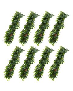 E&K 8 PCS Artificial Hanging Plants Faux Vines Leaf Decoration for Home Garden Office Indoor Outdoor Wedding Party (Dark Green Red)