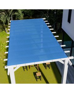 E&K Sunrise 12' x 40' Sun Shade Sail Straight Edge 240GSM Canopy Shade Cover with D-Ring Grommets UV Block for Outdoor Pergola Garden Patio Deck Backyard (Blue)