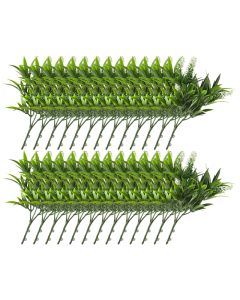 E&K 26 PCS Artificial Plants Faux Bushes Plant Decoration for Home Garden Wedding Party Indoor Outdoor (Green White)