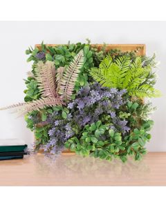E&K 9 PCS Artificial Hanging Plants Faux Leaf with Frame Hooks Decoration for Home Office Room Wall Indoor Outdoor (Green Purple)