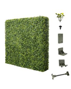 E&K 72"Wx72"Hx12"D Artificial Boxwood Hedge Wall, Faux Grass Outdoor Privacy Screen Indoor Divider Freestanding Greenery Backdrop for Office Garden Backyard Balcony