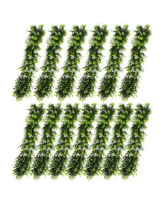 E&K 13 PCS Artificial Hanging Plants Faux Vines Leaf Decoration for Home Garden Office Indoor Outdoor Wedding Party (Green White)