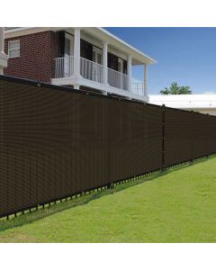 E&K Sunrise Complete Privacy Screen Fence 98% Blockage Brown 180 GSM Heavy Duty - Customizable with Size and Color