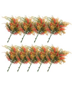 E&K 9 PCS Artificial Plants Faux Bushes Plant Decoration for Home Garden Wedding Party Indoor Outdoor (Green Red Orange)