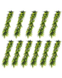 E&K 11 PCs Artificial Hanging Plants Faux Vines Leaf Decoration for Home Garden Office Indoor Outdoor Wedding Party (Green Purple Yellow)