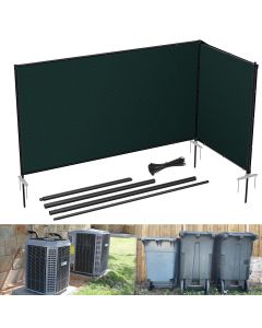 E&K 6'x8' Outdoor Privacy Screen Fence Panel Freestanding Backyard Patio Privacy Pool Fencing Temporary Garden Dog Fence with Iron Poles and Rails (Green)