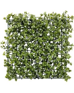 E&K 9Pcs 20" x 20" Artificial Grass Wall Panels, Faux Boxwood Greenery Backdrop Decor, UV Protected Privacy Hedge Screen for Indoor Outdoor (Reineckea Carnea - Olive)