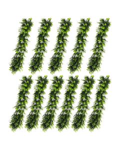 E&K 11 PCs Artificial Hanging Plants Faux Vines Leaf Decoration for Home Garden Office Indoor Outdoor Wedding Party (Green White)