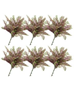E&K 6 PCS Artificial Plants Faux Bushes Plant Decoration for Home Garden Wedding Party Indoor Outdoor (Green Red)