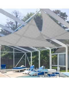 E&K Sunrise 28' x 28' x 40' Sun Shade Sail Right Triangle Canopy Shade Cover UV Block for Patio Backyard Garden Outdoor (Light Gray)