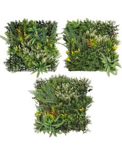 E&K 9 Sets 20" x 20" Artificial Plant Fence Panel Faux Leaves Grass Wall Privacy Screen Panel Decorative for Indoor Outdoor