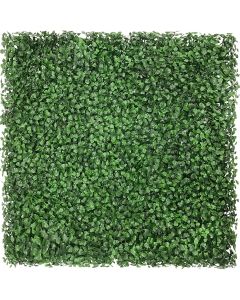 E&K 9Pcs 20" x 20" Artificial Grass Wall Panels, Faux Boxwood Greenery Backdrop Decor, UV Protected Privacy Hedge Screen for Indoor Outdoor (Boxwood - Dark Green)