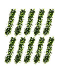 E&K 10 PCS Artificial Hanging Plants Faux Vines Leaf Decoration for Home Garden Office Indoor Outdoor Wedding Party (Green White)