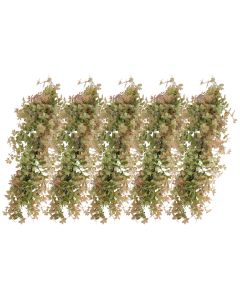 E&K 5 PCS Artificial Hanging Plants Faux Vines Leaf Decoration for Home Garden Office Indoor Outdoor Wedding Party (Green Red)