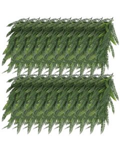E&K 18 PCS Artificial Hanging Plants Faux Vines Leaf Decoration for Home Garden Office Indoor Outdoor Wedding Party (Dark Green)