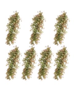 E&K 7 PCS Artificial Hanging Plants Faux Vines Leaf Decoration for Home Garden Office Indoor Outdoor Wedding Party (Green Red)