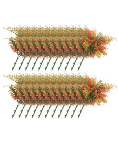 E&K 22 PCS Artificial Plants Faux Bushes Plant Decoration for Home Garden Wedding Party Indoor Outdoor (Green Red Orange)