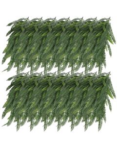 E&K 14 PCS Artificial Hanging Plants Faux Vines Leaf Decoration for Home Garden Office Indoor Outdoor Wedding Party (Dark Green)
