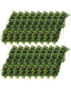 E&K 18 PCS Artificial Hanging Plants Faux Vines Leaf Decoration for Home Garden Office Indoor Outdoor Wedding Party (Dark Green Red)