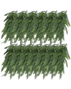 E&K 13 PCS Artificial Hanging Plants Faux Vines Leaf Decoration for Home Garden Office Indoor Outdoor Wedding Party (Dark Green)