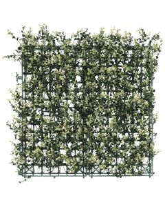 E&K 9Pcs 20" x 20" Artificial Grass Wall Panels, Faux Boxwood Greenery Backdrop Decor, UV Protected Privacy Hedge Screen for Indoor Outdoor (Buxus - Beige)