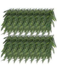 E&K 16 PCS Artificial Hanging Plants Faux Vines Leaf Decoration for Home Garden Office Indoor Outdoor Wedding Party (Dark Green)