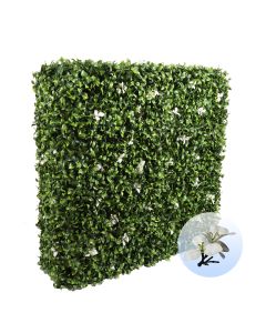 E&K Artificial Outdoor Privacy Gardenia Hedge Wall Fence for Balcony Backyard without Planter Box Indoor Divider Freestanding Greenery Backdrop 80''L x80''H x10''D