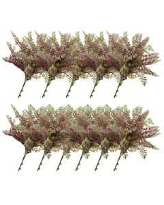 E&K 11 PCS Artificial Plants Faux Bushes Plant Decoration for Home Garden Wedding Party Indoor Outdoor (Green Red)