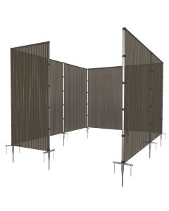 E&K Outdoor Privacy Screen Fence Freestanding Backyard Patio Privacy Pool Fencing Garden Dog Fence Removable with Stainless Steel Poles Ground Spikes Hollow Brown 6'x99'