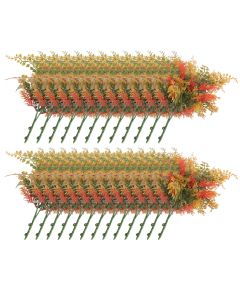 E&K 25 PCS Artificial Plants Faux Bushes Plant Decoration for Home Garden Wedding Party Indoor Outdoor (Green Red Orange)