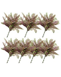 E&K 7 PCS Artificial Plants Faux Bushes Plant Decoration for Home Garden Wedding Party Indoor Outdoor (Green Red)