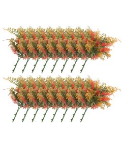 E&K 16 PCS Artificial Plants Faux Bushes Plant Decoration for Home Garden Wedding Party Indoor Outdoor (Green Red Orange)