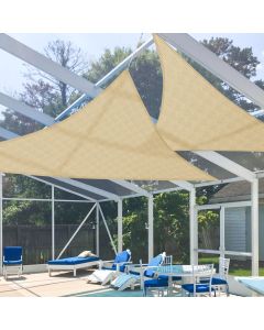 E&K Sunrise 18' x 24' x 30' Sun Shade Sail Right Triangle Canopy Shade Cover UV Block for Patio Backyard Garden Outdoor (Sand)
