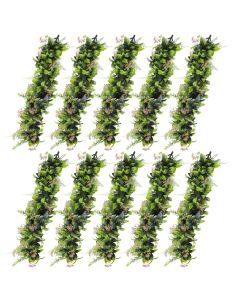 E&K 10 PCS Artificial Hanging Plants Faux Vines Leaf Decoration for Home Garden Office Indoor Outdoor Wedding Party (Green Pink)
